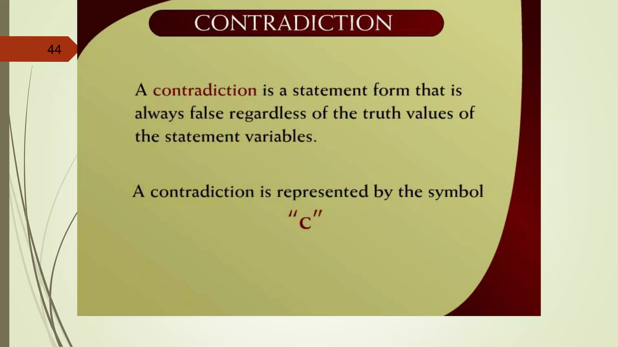 44 Contradiction – 2 - 22
 