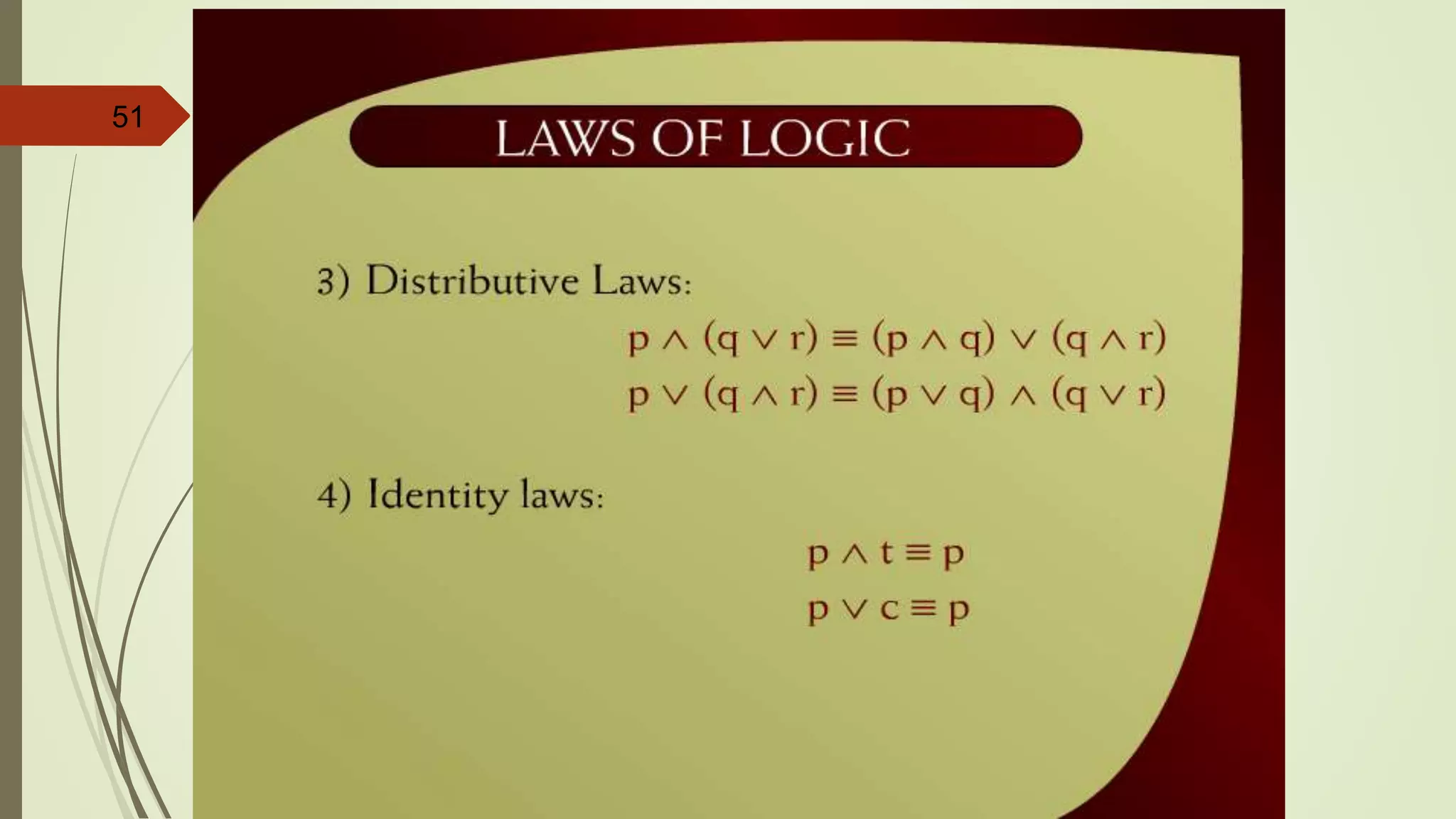 51 Laws of Logic – 2 - 25a
 
