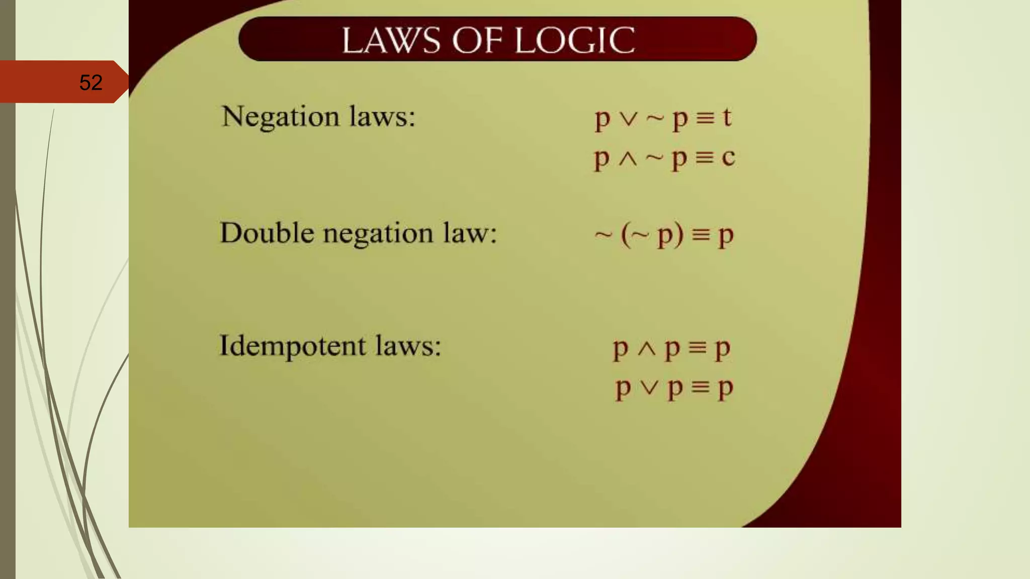 52 Laws of Logic – 2 - 25b
 