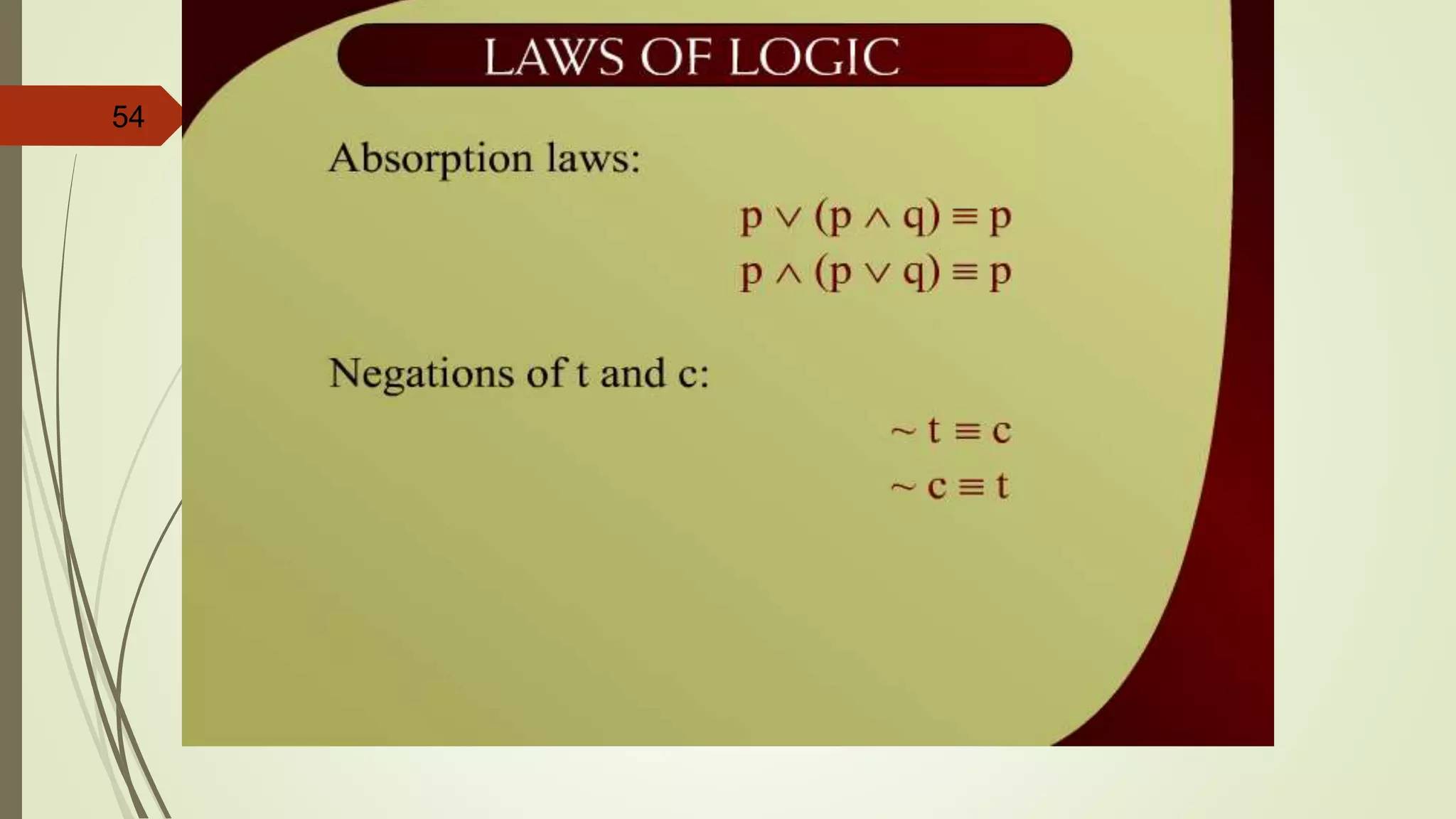 54 Laws of Logic – 2 - 25d
 
