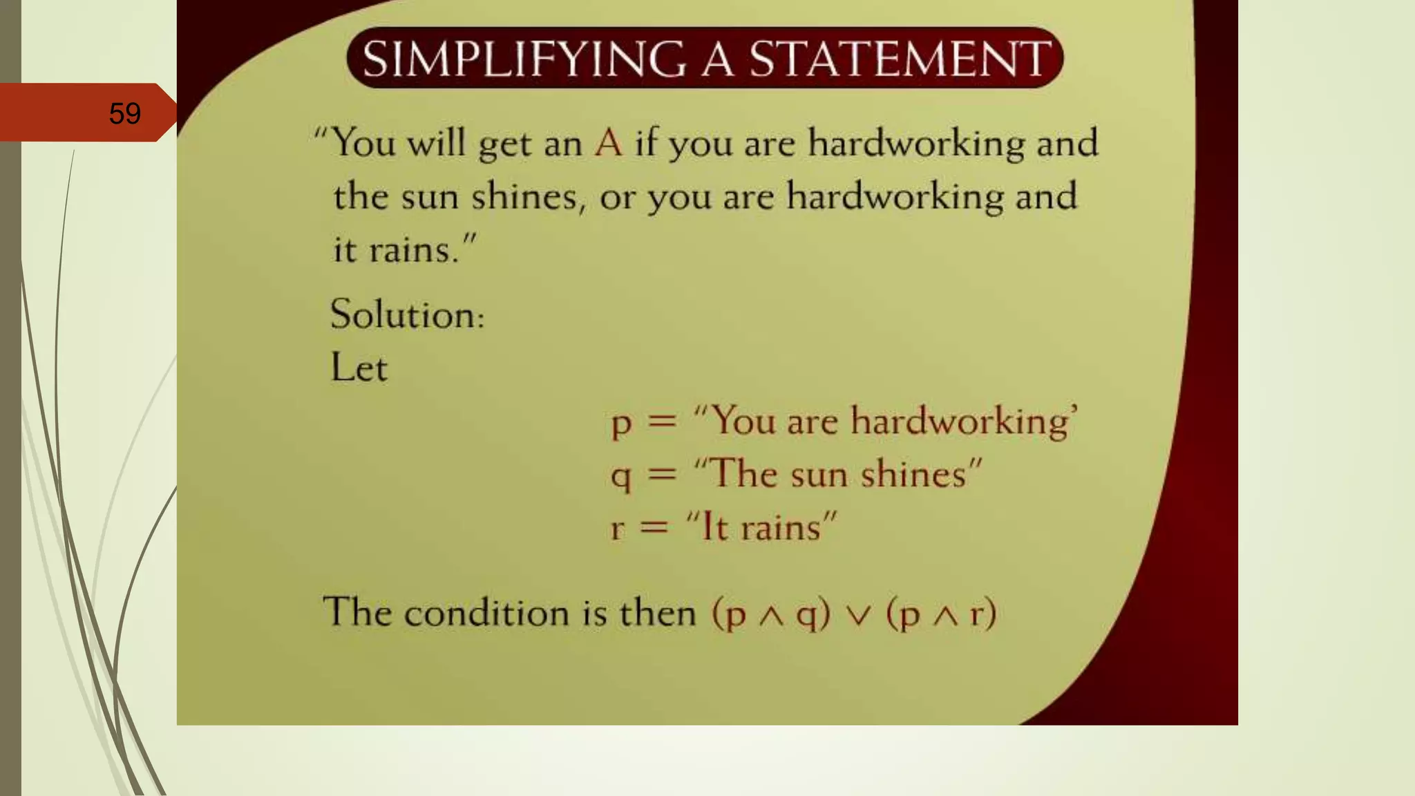 59 Simplifying a Statement – 3
 