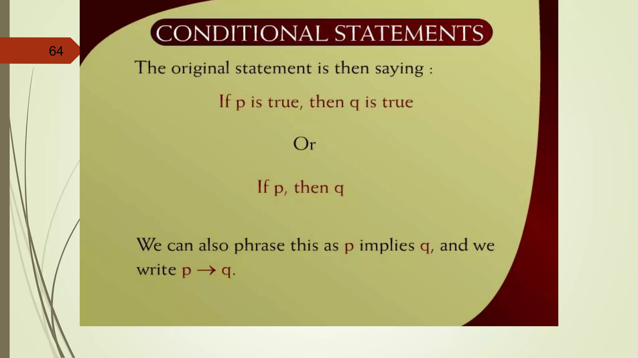 64 Conditional Statements – 6a
 