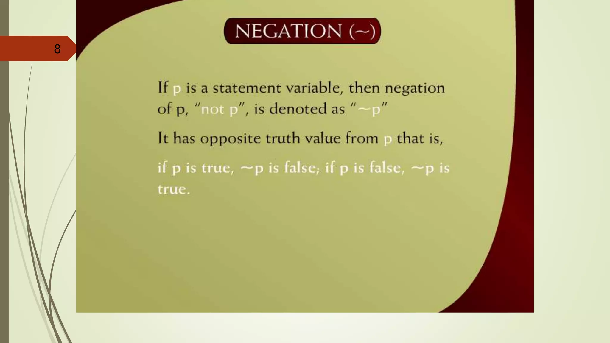 8
Negation – 19
 