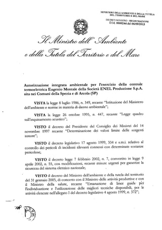 Decreto AIA 2013 centrale Enel La Spezia