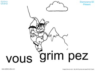 Images libres de droit : http://tell.fll.purdue.edu/JapanProj/FLClipartwww.ateliers-alea.com
Diamorama 02
Présent
pezgrimvous
 