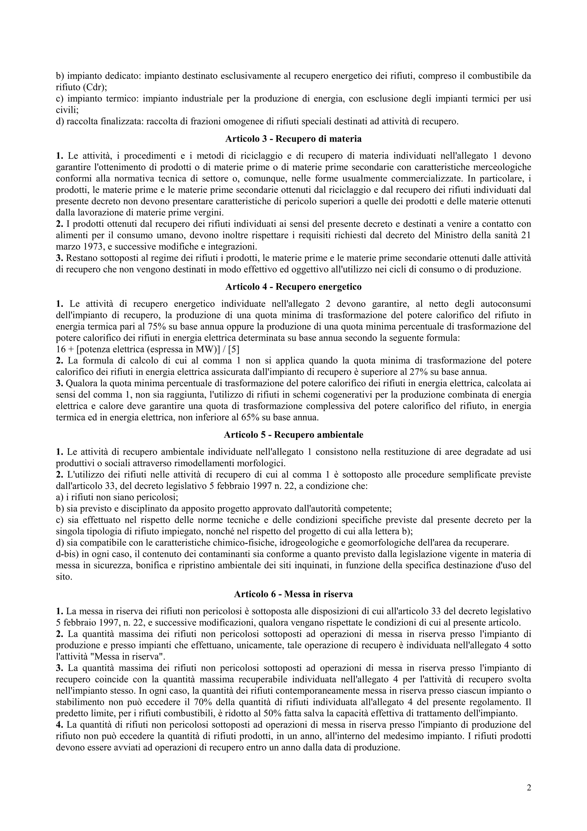 Dm 05.02.98 non pericolosi testo coordinato | PDF