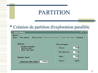 27
PARTITION
 Création de partition d'exploration parallèle
 