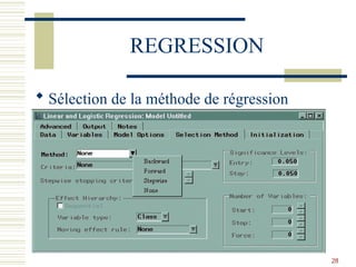 28
REGRESSION
 Sélection de la méthode de régression
 