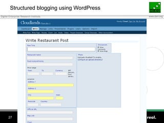 Structured blogging using WordPress 