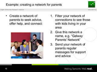 [object Object],[object Object],[object Object],[object Object],Example: creating a network for parents 