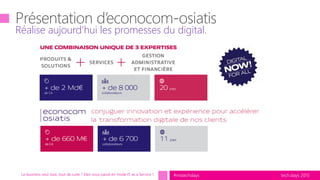 tech.days 2015#mstechdays
Réalise aujourd’hui les promesses du digital.
Le business veut tout, tout de suite ? Etes-vous passé en mode IT as a Service ?
 