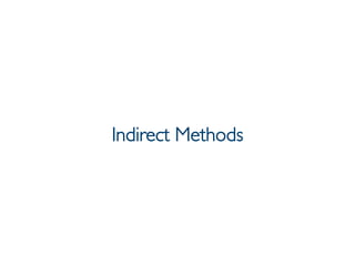 Prof. Pier Luca Lanzi
Indirect Methods
 