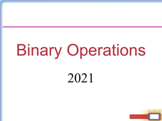 Binary Operations
2021
 