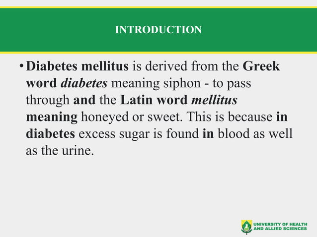 Diabetes mellitus ; signs, symptoms and management | PPT