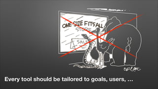 Every tool should be tailored to goals, users, …

 