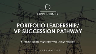 PORTFOLIO LEADERSHIP/
VP SUCCESSION PATHWAY
A LEADING GLOBAL CONNECTIVITY SOLUTIONS PROVIDER
__________
OPPORTUNITY
 