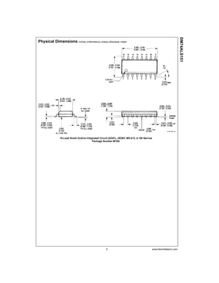 5 www.fairchildsemi.com
DM74ALS151
Physical Dimensions inches (millimeters) unless otherwise noted
16-Lead Small Outline Integrated Circuit (SOIC), JEDEC MS-012, 0.150 Narrow
Package Number M16A
 