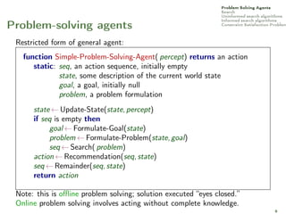 Lecture 2 Solving Problems by Searching by Marco Chiarandini | PDF