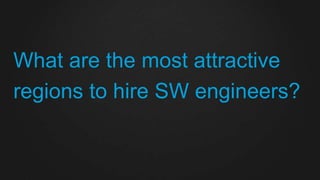 What are the most attractive
regions to hire SW engineers?
 
