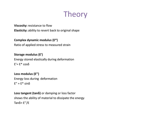 Dynamic mechanical analysis (DMA) | PPTX