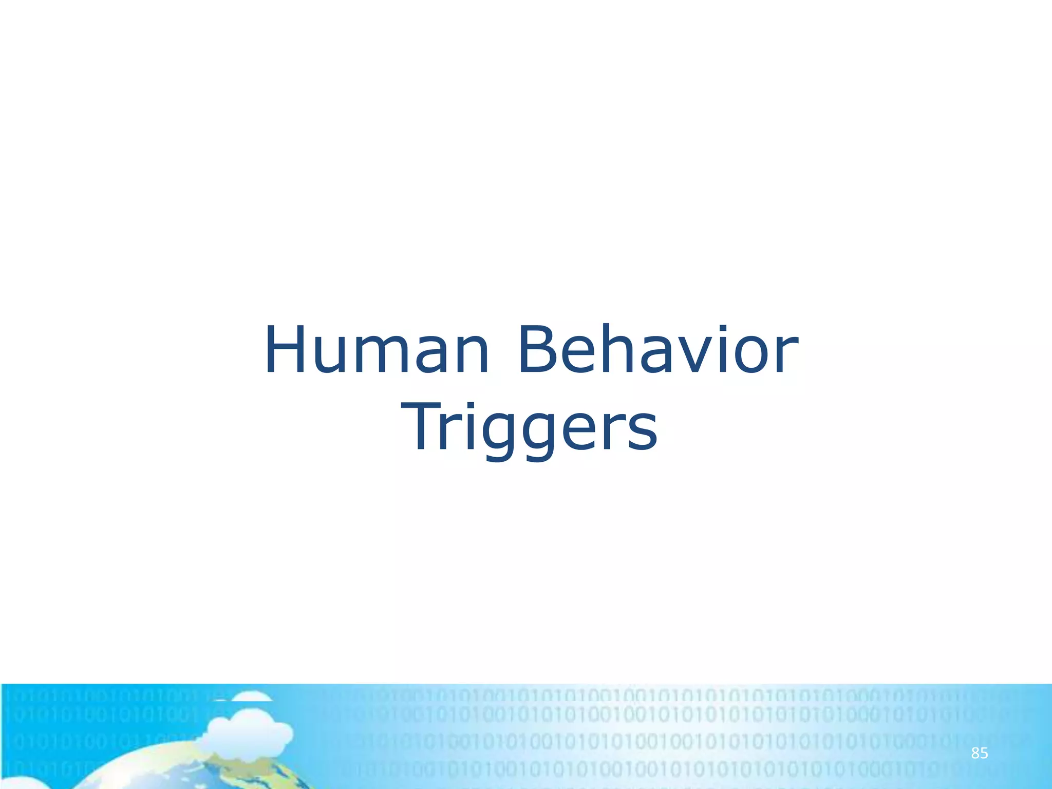 Human Behavior
Triggers

85

 