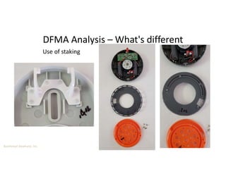 Boothroyd Dewhurst, Inc.
DFMA Analysis – What's different
Use of staking
 