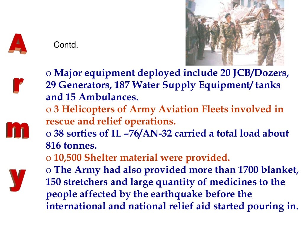 Role Of Armed Forces Others In Disaster Management