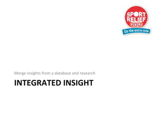 Merge insights from a database and research

INTEGRATED INSIGHT
 