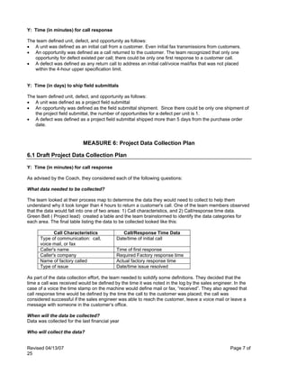 Dmaic examples in restaurants picture