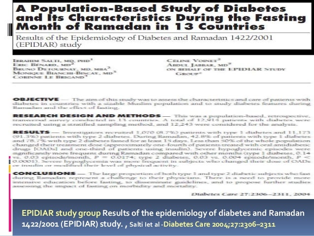 Diabetes Mellitus and Fasting Ramadan may 2015