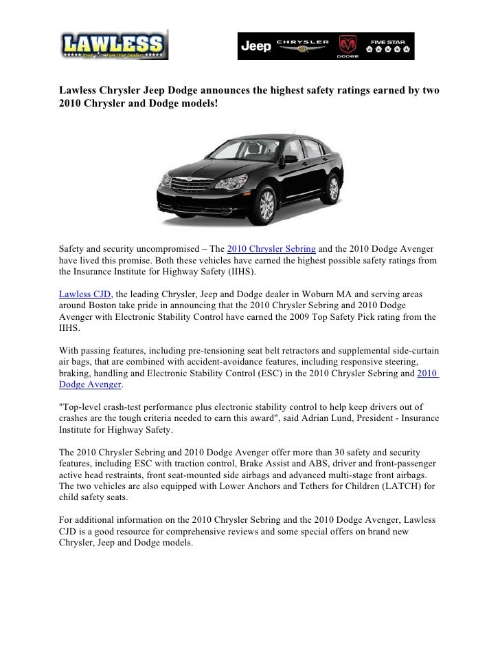 2010 Chrysler And Dodge Models Woburn