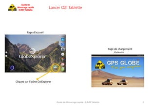 Guide de
démarrage rapide
X-RAY Tablette
Guide de démarrage rapide - X-RAY Tablette 2
Page d’accueil
Lancer OZI Tablette
C...