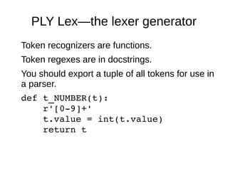 LVEE 2014: Text parsing with Python and PLY | ODP