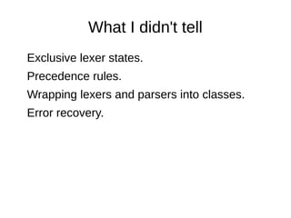 LVEE 2014: Text parsing with Python and PLY | ODP