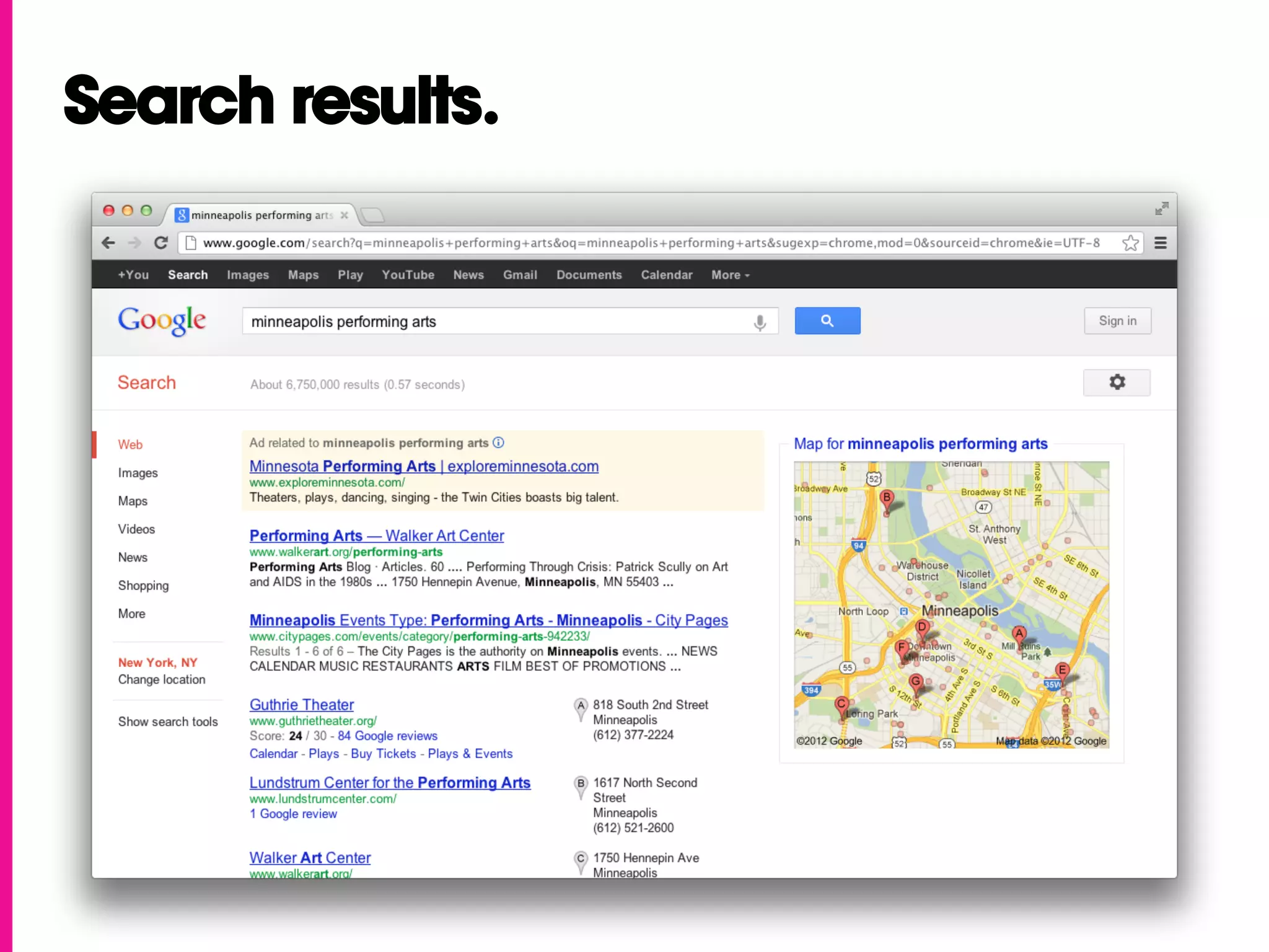 Search results.
 