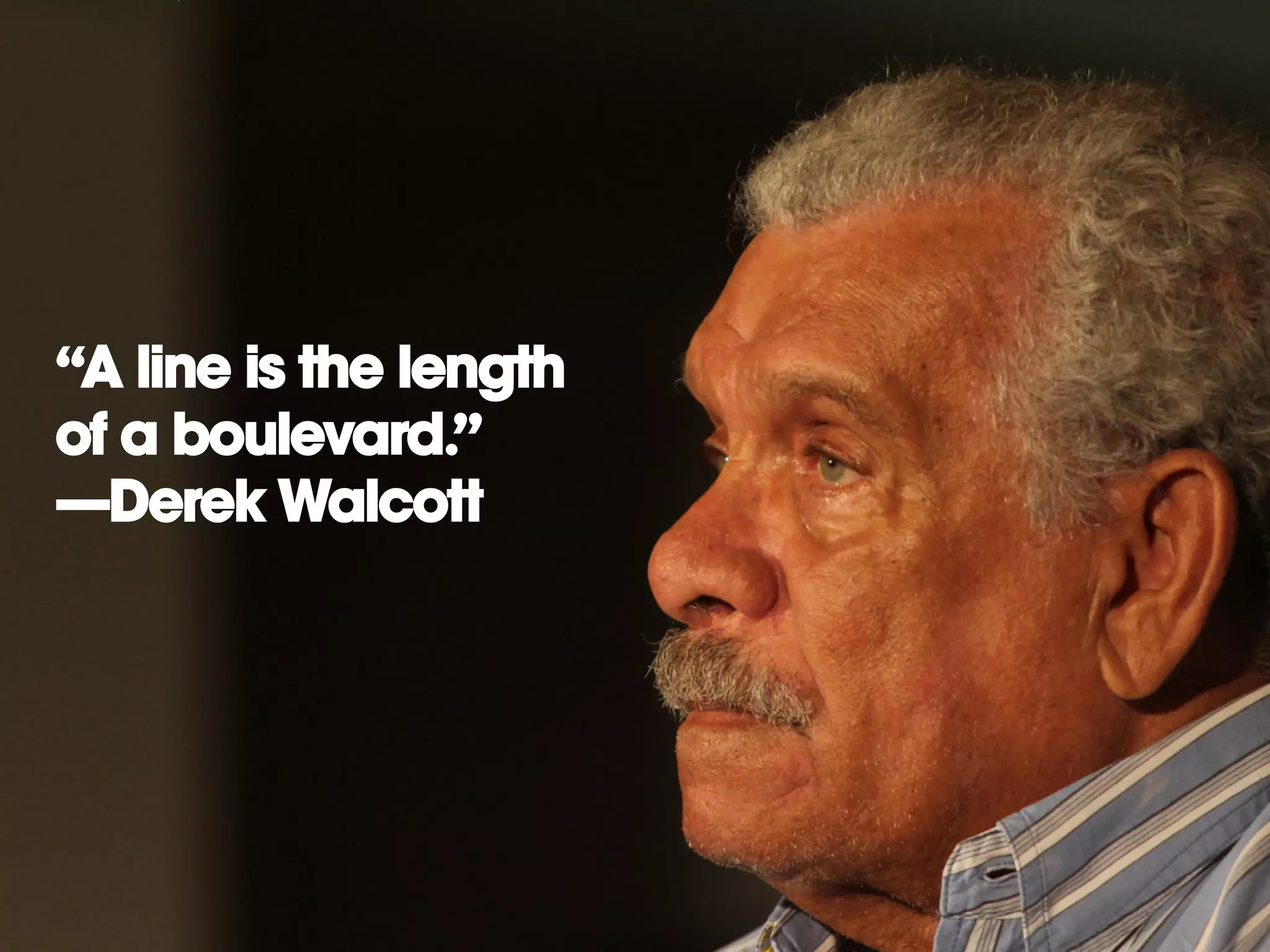 “A line is the length
of a boulevard.”
—Derek Walcott
 