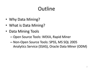 Data Mining and Business Intelligence Tools