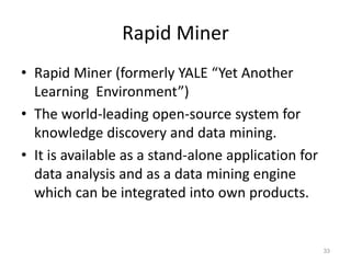 Data Mining and Business Intelligence Tools