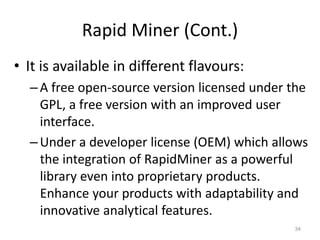 Data Mining and Business Intelligence Tools