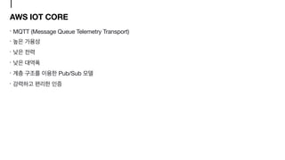 AWS IOT CORE
MQTT (Message Queue Telemetry Transport)







Pub/Sub 

 