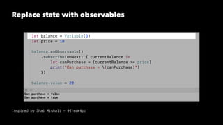 Replace state with observables
Inspired by Shai Mishali - @freak4pc
 