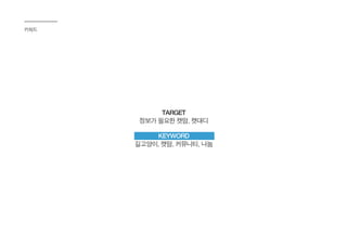 키워드
TARGET
정보가 필요한 캣맘, 캣대디
KEYWORD
길고양이, 캣맘, 커뮤니티, 나눔
 