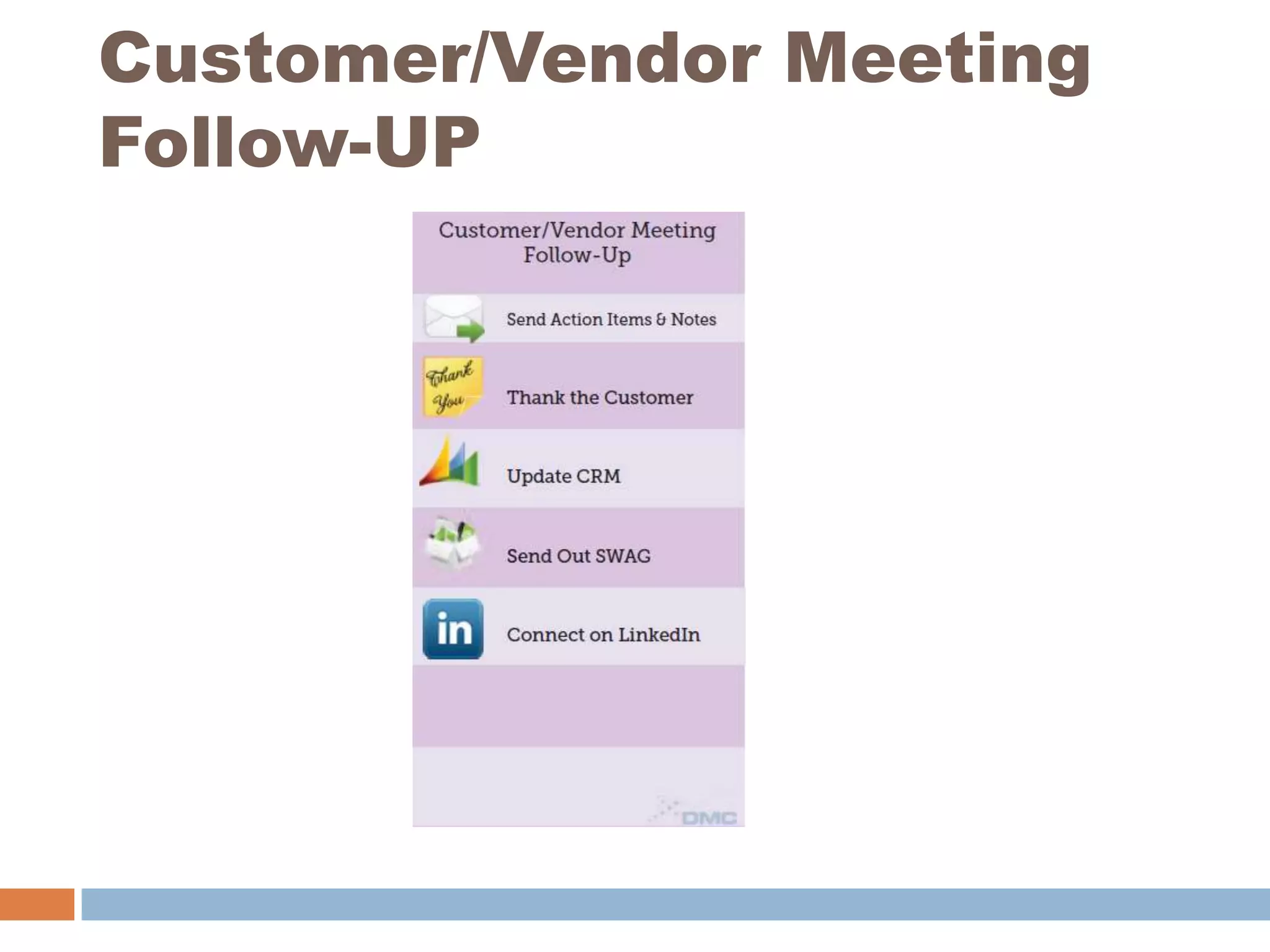 Customer/Vendor Meeting Follow-UP