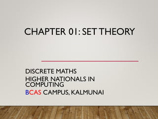 Comprehensive Introduction to Set Theory in Discrete Mathematics | PPT