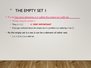 Empty Set Discrete Math Comprehensive Introduction to Set Theory in Discrete Mathematics | PPT