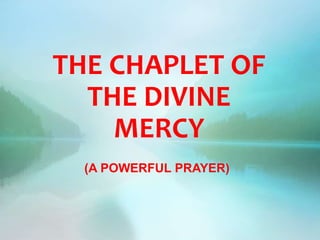 THE CHAPLET OF
THE DIVINE
MERCY
(A POWERFUL PRAYER)
 