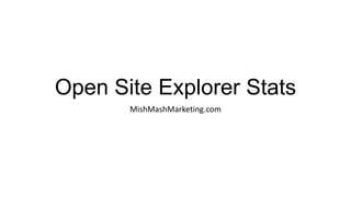 Open Site Explorer Stats
MishMashMarketing.com
 