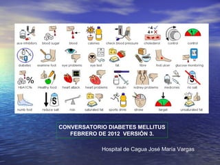 CONVERSATORIO DIABETES MELLITUS
FEBRERO DE 2012 VERSIÓN 3.
Hospital de Cagua José María Vargas
 