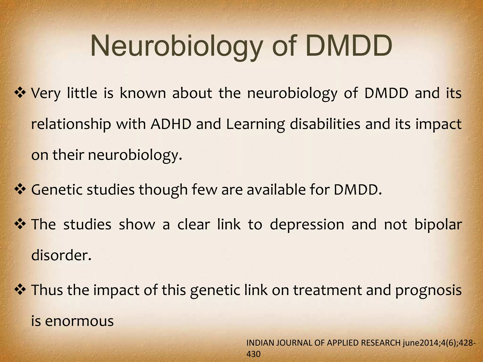 Dmdd disruptive mood dysregulation disorder