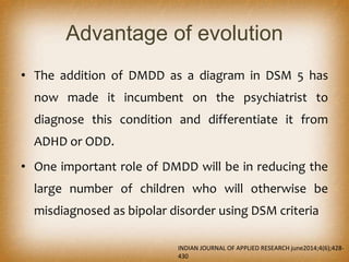 Dmdd disruptive mood dysregulation disorder